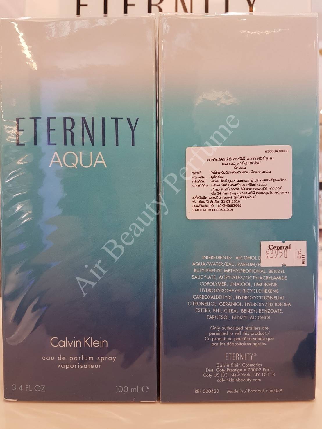 น้ำหอม CK Eternity Aqua Women EDP 100ml. น้ำหอมแท้