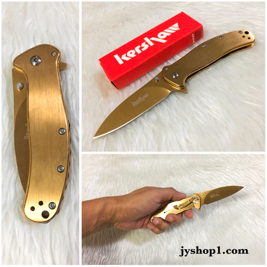 มีดพับ Kershaw ด้ามทอง