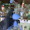 Kaew Tower Glass Bong (23cm.)(Sky Blue)