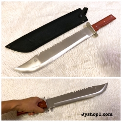 มีดยาว มีดเดินป่า มีดปลายแหลม ด้ามไม้ ใบเลส
