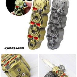 ไฟแช็คมีดสปริงลายกะโหลก