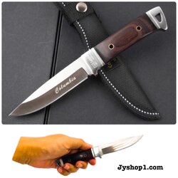 มีดเดินป่า มีดใบตาย Sanjia Knives ด้ามไม้