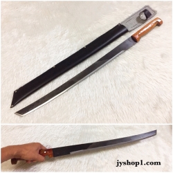 มีดยาว มีดเดินป่า ด้ามไม้ แบบทันโตะ