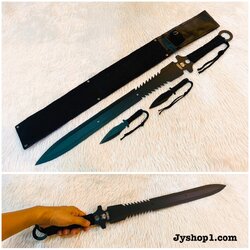 มีดยาว มีดเดินป่า สองคม Ronin สีดำ