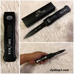 มีดสปริงตรง Tops Buck สีดำ