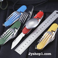 รุ่น CB มีดและชุดเครื่องมืออเนกประสงค์ มีดพับ ชุดช้อนส้อม ขนาดกลาง พร้อมส่ง ราคาถูก