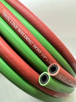 สายลม-แก๊สคู่ (สายเขียว-แดง) 1/4" 2 ชั้น (300 PSI) ม้วนยาว 30 เมตร