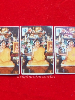 หลวงปู่ม่วง วัดยางงาม รูปถ่าย ขนาดห้อยคอ หลังปั๊มตรายาง จำนวน 3 ใบ(ชุดที่1)