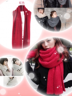 ผ้าพันคอ ทอไหมพรมผสมวูล ผ้าเนียนนุ่ม หน้ากว้าง ผืนยาว (ใช้ได้ทั้งหญิงและชาย)