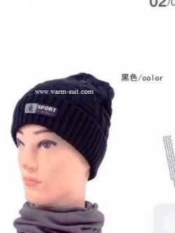 หมวกทอไหมพรม 2 ชั้นบุวูลด้านใน