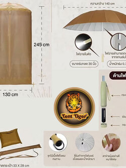 กลดพระธุดงค์, กลดพระ แบบมีพื้น สีแก่นขนุน รุ่น TM411 LB (ครบชุด)