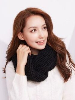 ผ้าพันคอทอไหมพรม 2in1 (ญ/ช/ด)