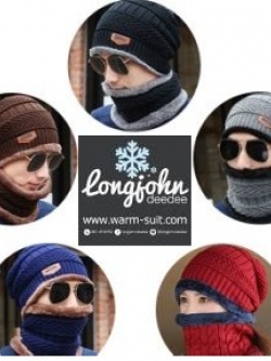 หมวกไหมพรม&ผ้าพันคอ 3in1 #1