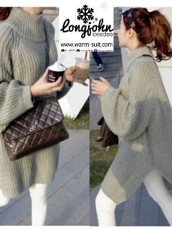 มินิเดรสหรือเสื้อตัวยาว ทอไหมพรมผสมวูล สไตล์แขนกระดิ่ง #2