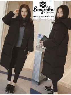 เสื้อโค้ท บุด้านในตัวยาว (มีฮูด) ญ/ช/ด