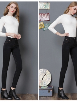 สกินนี่กันหนาวหญิง สกินนี่กันหนาวติดลบ บุแคชเมียร์ สีบลูยีนส์&แบลคยีนส์ #1