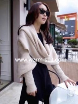 ผ้าพันคอไหมพรมสไตล์เกาหลี 2in1(เสื้อ&ผ้าพันคอ)