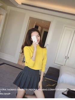 เสื้่อแขนยาว ทอไหมพรมขนกระต่าย คอปิด