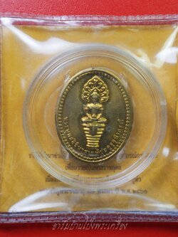 พระพุทธสิรินาคเภษัชยคุรุจุฬาภรณ์ เหรียญพระพุทธโอสถ พ.ศ.๒๕๕๘ รพ.จุฬาภรณ์ เนื้อกะไหล่ทอง พระพุทธเจ้าแห่งการรักษาโรค เพือปราศจากโรคภัยทั้งปวง (องค์ที่1)