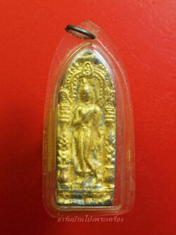 พระปางลีลา สองหน้า เนื้อชินตะกั่วปิดทอง ไม่ทราบที่(องค์ที่1)