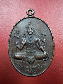 พระศิวะ หลังพระพิฆเนศ วัดแขก สีลม จ.กรุงเทพฯ ปี๒๕๑๔ เนื้อทองแดง(องค์ที่1)