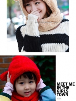 หมวก&ผ้าพันคอในตัว 2in1 SET A