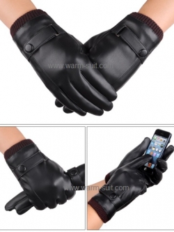 ถุงมือหนังผู้หญิง บุวูลด้านในทัชสกรีนได้