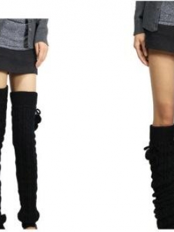 ปลอกขาทอไหมพรมยาวพิเศษ เลยเข่า แบบที่ 3