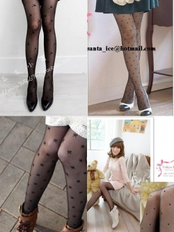 ถุงน่องแฟชั่น เล่นลาย ซีทรู ลายหัวใจ ลายจุด ลายสก็อต ลายโบว์ งานนำเข้า