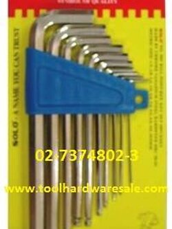 ประแจแอลหัวบอล หกเหลี่ยม แบบยาวSOLO 10 ตัว/ชุด ราคาส่ง200 บาท