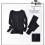 ชุดลองจอนหญิง (เสื้อ+กางเกง) รุ่น Warm Me สีดำ #2