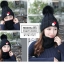 หมวกไหมพรม&ผ้าพันคอ 3in1 บุเฟอร์ด้านใน #3