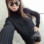 เสื้อทอไหมพรมแขนยาว+ปลอกคอหรือที่คาดผม&หมวก