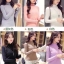 เสื้อทอไหมพรมคอระบาย