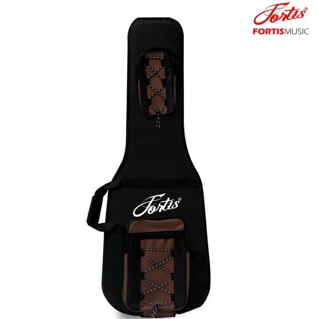 กระเป๋ากีต้าร์ไฟฟ้า Fortis บุฟองน้ำหนา กระเป๋าหน้าแบบถัก มีสายสะพายหลัง ปรับความยาวสายได้ มี 2 สี